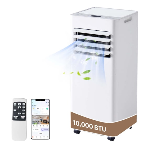 BaPiPro 10000 BTU 3-in-1 Smart Portable Air Conditioner, Standing Cooling Unit with APP & Remote Control, Cooling, Dehumidifier & Fan Functions, 55dB Quiet Operation for Bedroom & Indoor Spaces