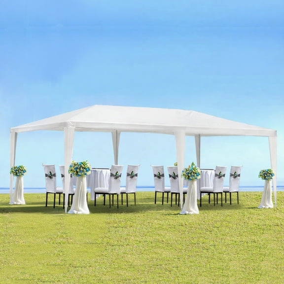 BaPiPro 10x20 ft Outdoor Canopy Tent, Open-Air Party Wedding Gazebo without Sidewalls, Waterproof White Event Marquee with Carry Bag