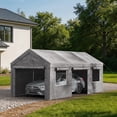 thumbnail image 1 of BaPiPro 10x20FT Grey Gable Top Carport, Multifunctional Outdoor Storage Shelter with All-Weather Metal Frame for Patio Vehicle Parking & Outdoor Gear Storage, 1 of 8