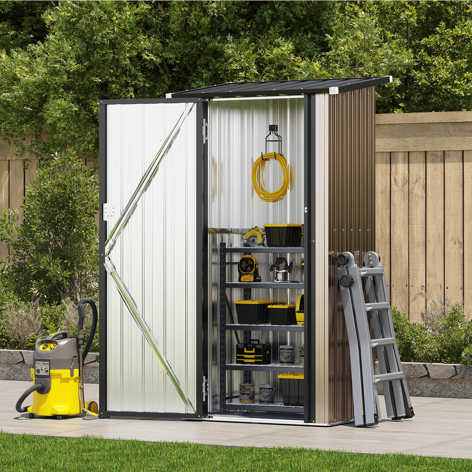 Chery Industrial 13x20 FT Heavy-Duty Metal Garage Shed, Large
