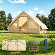BaPiPro 4-8 Person Inflatable Camping Tent with Pump & Carry Bag, Large Air Family Tent for Camping, Weather-Resistant Outdoor Shelter with Carry Bag for Family
