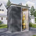 thumbnail image 1 of BaPiPro 5'x3' Metal Storage Shed, Outdoor Tool Shed with Sliding Lockable Door for Backyard, Garden & Patio, Black, 1 of 7