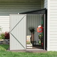 thumbnail image 1 of LazySunsets 6 x 4 ft Lean to Storage Shed, Outdoor Metal Storage Cabinet with Vent for Patio, Brown, 1 of 8