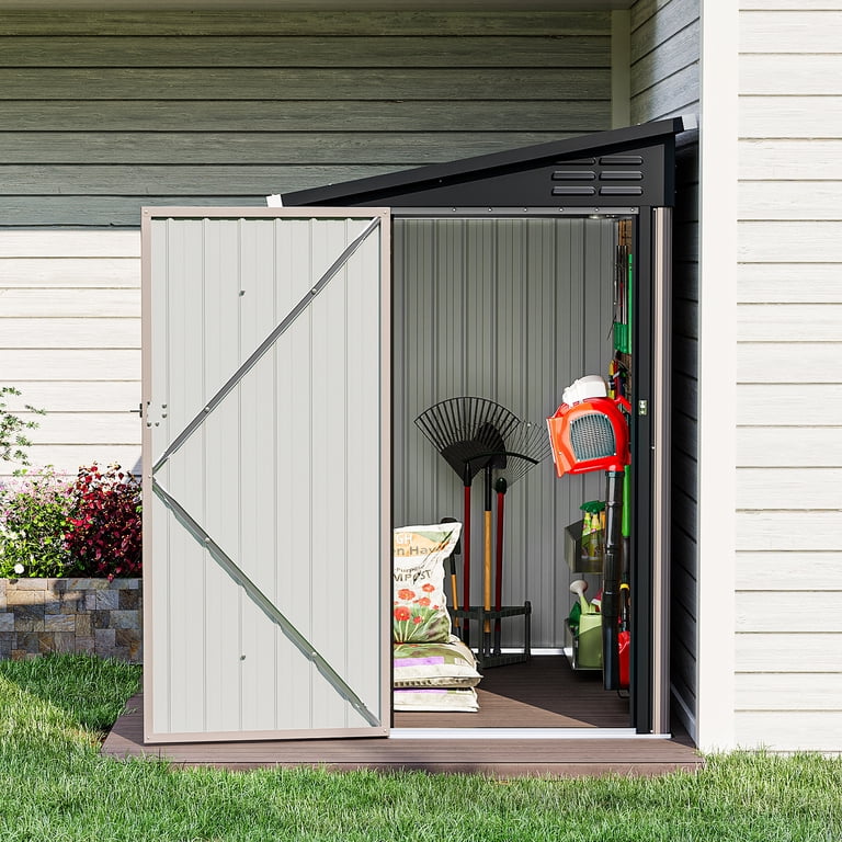 LazySunsets, Lean to Storage Shed, 6 x 4 ft, Brown - Walmart.com