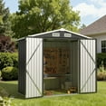 thumbnail image 1 of BaPiPro 6 x 4ft Metal Outdoor Storage Shed, Tool Shed with Lockable Door & Sloped Roof for Backyard & Patio, Black, 1 of 8