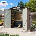 thumbnail image 1 of BaPiPro 6.2x4 FT Outdoor Storage Shed with Integrated Base - Heavy-Duty Metal Garden Tool Shed with Vents & Secure Locking Doors, Brown, 1 of 9