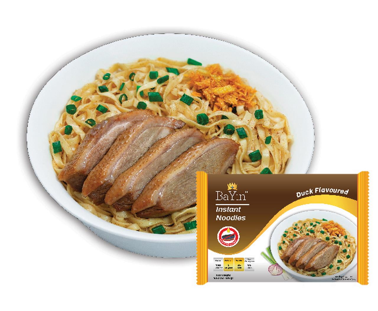 BaYin Duck Flavored Instant Noodle - Dry (Non Fried Noodle) (3.53oz x 8 packs)