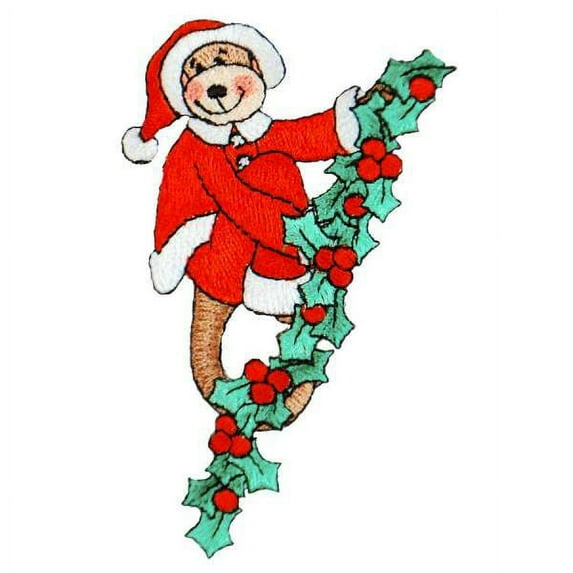 BaZooples Iron-on Patch Applique/Patch Max Monkey in Santa Suit