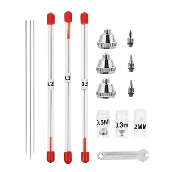 SEWOART Needle Nozzle Kit Replacement Set, Stainless Steel Accessories for Precise Painting and Crafting