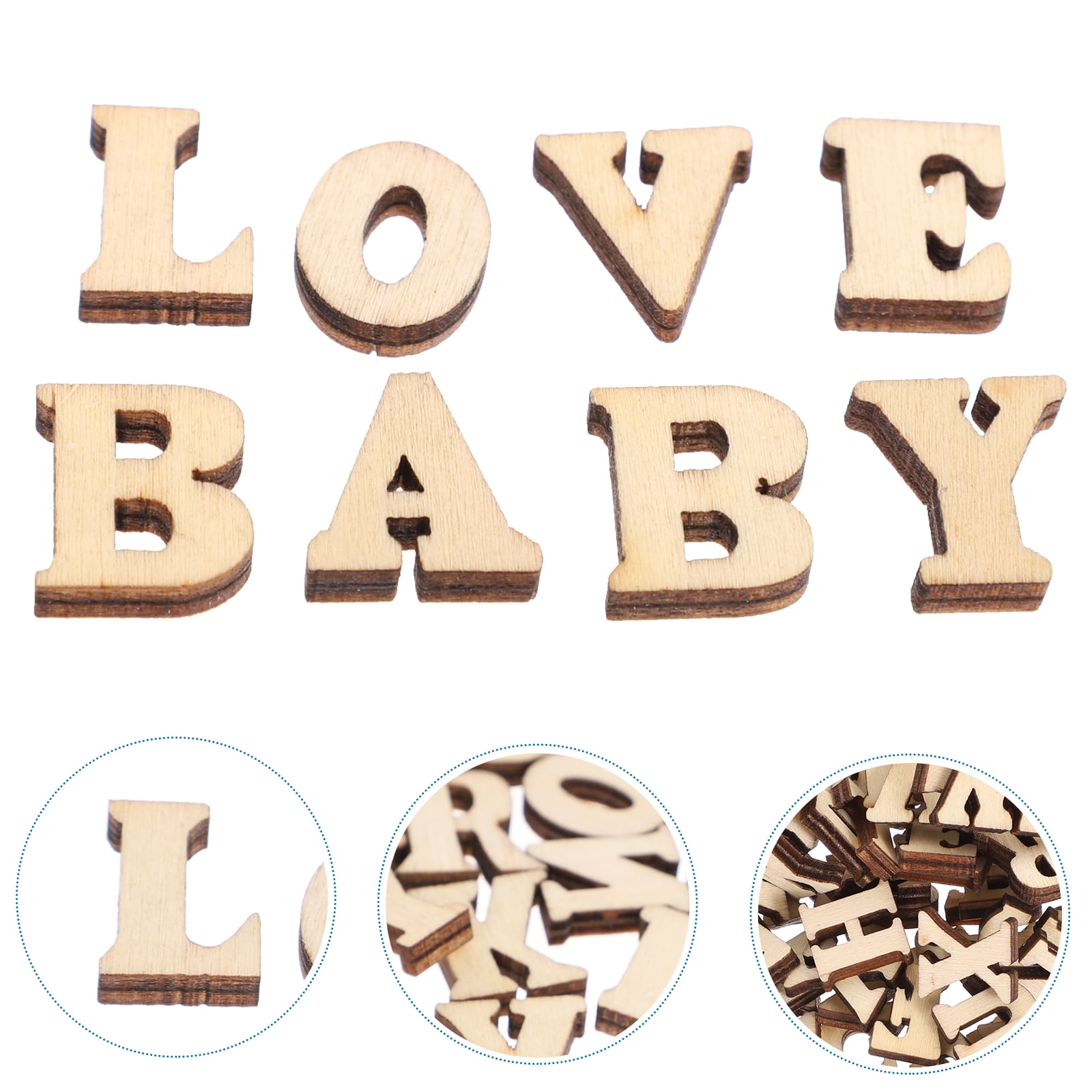 Walmart Letters Baade 100pcs 15mm Wooden Alphabet Letters for Crafts, , Sign Decoration ...