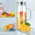 thumbnail image 1 of Baalaka 50oz/1.5L High Borosilicate Glass Pitcher - Hot/Cold Dispenser for Iced Tea, Lemonade, Juice & Milk - Easy Clean & Fridge Shelf Use, 1 of 8