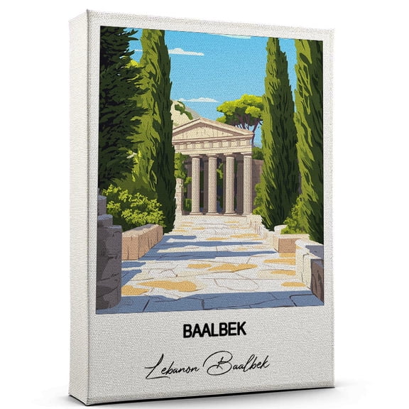 Baalbek Travel Art Canvas – Modern Wall Art Inspired by Lebanon Baalbek Canvas – Great Gift for Travel Lovers – Ready to Hang