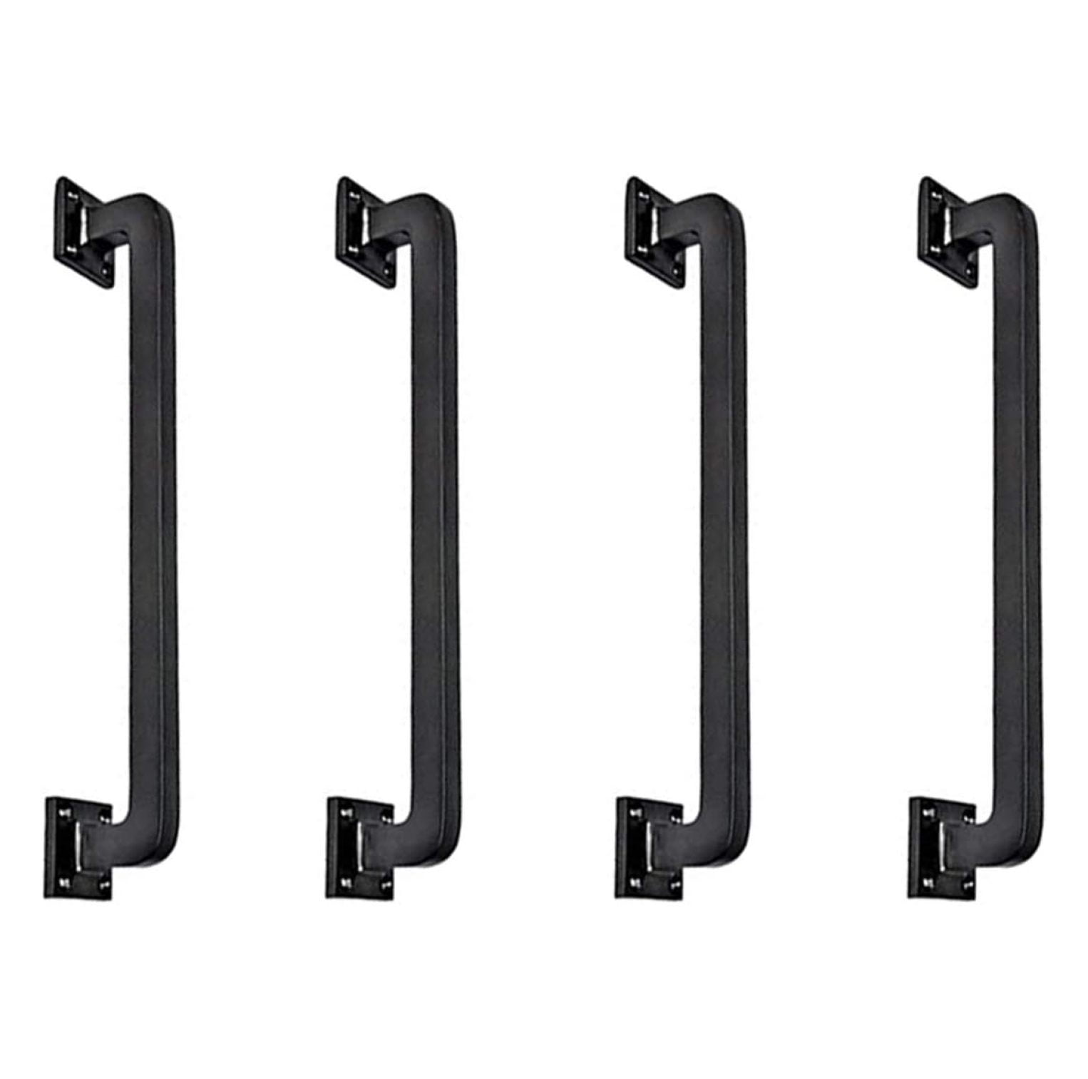 Adonai Hardware Nethaniah Antique Cast Iron Cabinet Pulls - 6.1 Inch Matte Black Handles, Pack Of 4, For Barn Doors, Furniture, Drawers