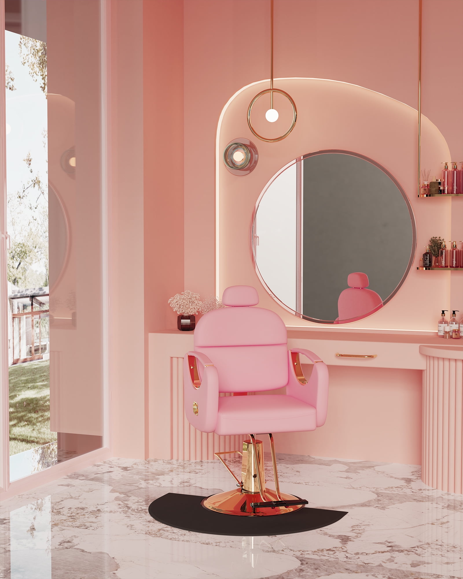 Baasha All Purpose Reclining Salon Chair with Removable Headrest