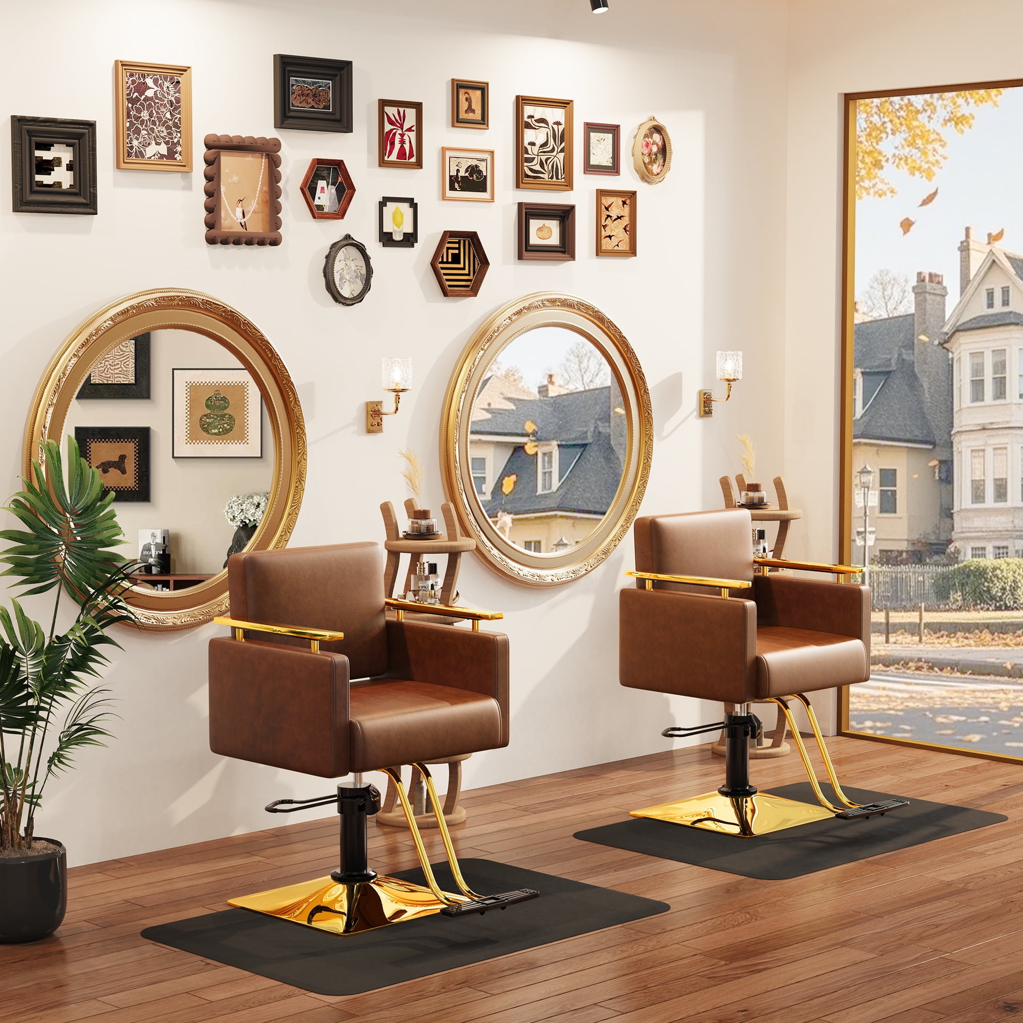 BaashaBeauty Barber Chair, Reclining Salon Chair, Pink Hydraulic