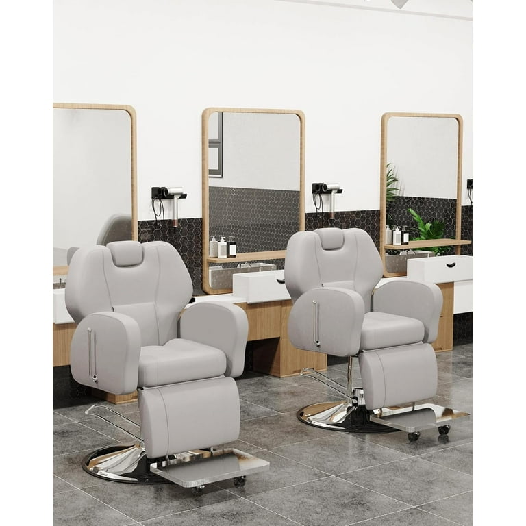 Baasha Barber Chair, Reclining Salon Chair for Hair Stylist, Hair