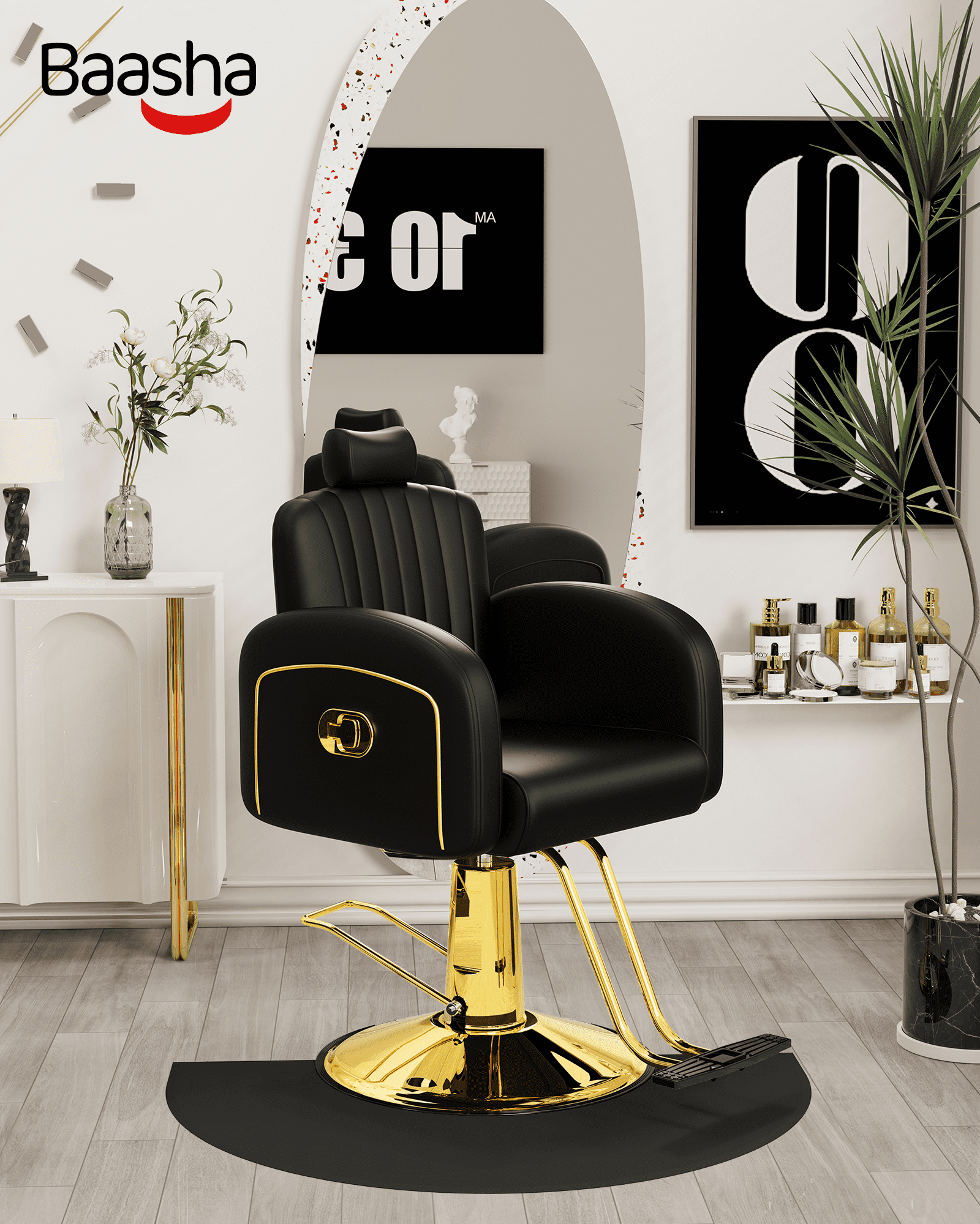 Black And Gold Salon Chairs 1