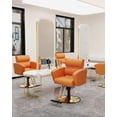 thumbnail image 1 of Baasha Premium Orange Gold Salon Chair, Sleek and Modern Styling Chair with Soft Leather Upholstery, Adjustable Height, and Heavy-Duty Base - Comfortable Hair Salon Chair for Hair Stylist, 1 of 9