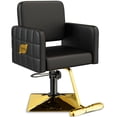 thumbnail image 1 of Baasha Premium Gold Salon Chair, Thickened Cushion, 330 lbs Capacity, 360° Swivel, 1 of 8