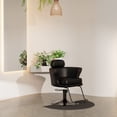 thumbnail image 1 of Baasha Professional Gold Salon Chair, Sleek and Modern Styling Chair with Comfort Sponge Filler, Adjustable Height, and Heavy-Duty Base, Weight Capacity Up to 330 lbs - All Black, 1 of 8