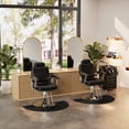 thumbnail image 1 of Baasha Premium Black Salon Chair, Reclining Salon Chair with Removable Headrest, Durable Steel Frame Stylist Hair Chair 360 Swivel All Purpose Hair Salon Chair for Barbershop Weight Capacity 330 lbs, 1 of 7