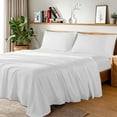 thumbnail image 1 of Baauye 100% Cotton Sheet Set, 1000 Thread Count Durable 4-Piece Bed Sheets with 16" Deep Pocket, California King, White, 1 of 8
