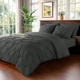 thumbnail image 1 of Baauye Queen Comforter Set, 7 Pieces Dark Gray Comforters, Pintuck Bedding Sets for All Season, Bed in a Bag with Comforter, 1 Fitted Sheet, 1 Flat Sheet, 2 Pillowcases & 2 Shams, 1 of 8