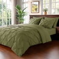 thumbnail image 1 of Baauye Queen Comforter Set, 7 Pieces Sage Green Comforters, Pintuck Bedding Sets for All Season, Bed in a Bag with Comforter, 1 Fitted Sheet, 1 Flat Sheet, 2 Pillowcases & 2 Shams, 1 of 8