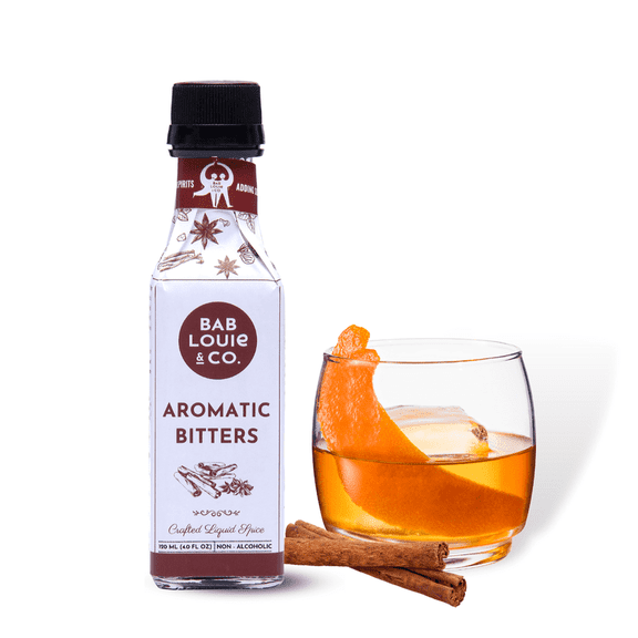Bab Louie & Co. Aromatic Bitters for Cocktails | India's First Non-Alcoholic Handcrafted Bitters | 100% Natural Made with Real Fruits, Herbs & Spices | Spiced Earthy Taste Notes, Old Fashioned