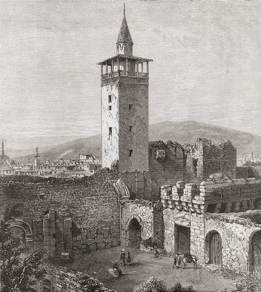 Bab Sharqi The Eastern Gate Damascus Syria In The 19Th Century From Pictures From Bible Lands Published C1890 Canvas Art - Ken Welsh Design Pics (14 x 16)