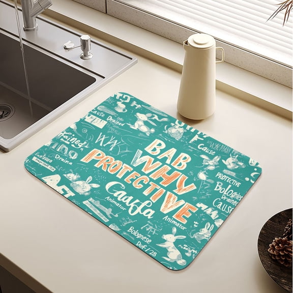Bab Why Protective Drying Mat Diatomaceous Earth Super Absorbent Non-slip Rubber Sole Heat Resistant 230 Degrees Fahrenheit 15.711.8in