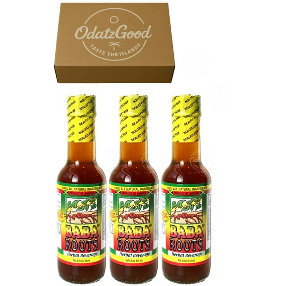 Baba Roots Herbal Beverage 5oz (145ml) 3-Pack Product of Jamaica Curated & Packaged by ODatzGood