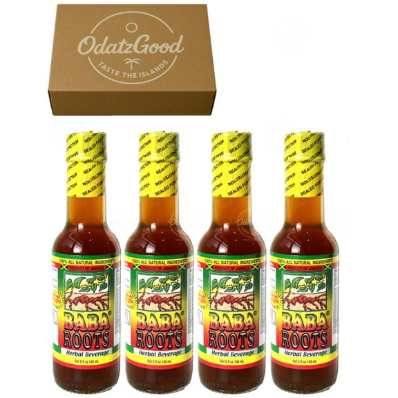Baba Roots Herbal Beverage 5oz (145ml) 4-Pack Product of Jamaica Curated & Packaged by ODatzGood