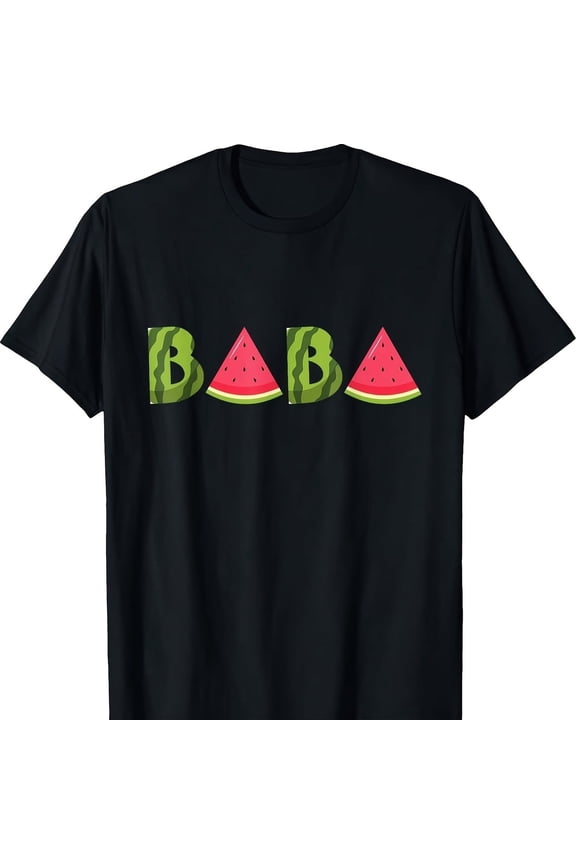 Baba Watermelon Funny Summer Fruit Dad Cool Father's Day T-Shirt