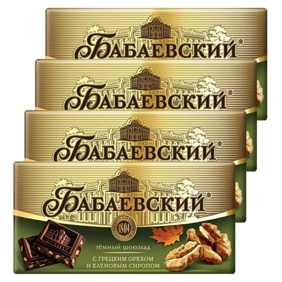 Babaevsky Dark Chocolate With Walnuts & Maple Syrup 90g/ 0.2lb - Set of 4