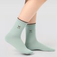 thumbnail image 1 of Babaley Kids Socks Girls Bow Print Soft Comfortable Breathable Stretchy Mid Calf Socks Daily Casual Summer Socks, 1 of 4