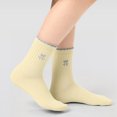 thumbnail image 1 of Babaley Kids Socks Girls Bow Print Soft Comfortable Breathable Stretchy Mid Calf Socks Daily Casual Summer Socks, 1 of 4