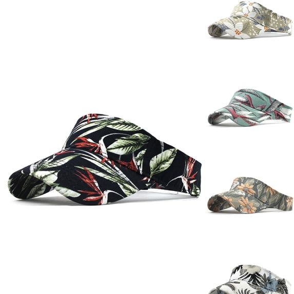 Babaley Unisex Hats Sun Hat Washed Adjustable Hat Printed Pattern Outdoor Leisure Sun Visor Cap