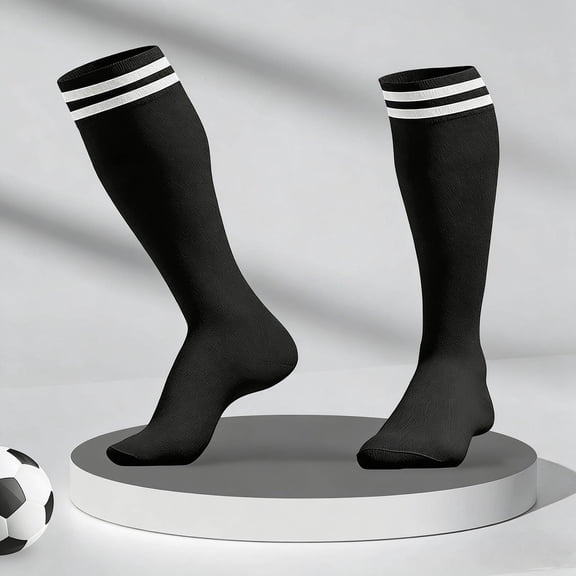Babaley Unisex Socks Striped Calf Comfort Breathable Compression Football Athletic Sport Socks
