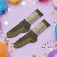 thumbnail image 1 of Babaley Women's Socks Glitter Sparkly Crew Socks Breathable Comfort Daily Trendy Slouch Socks Footwear, 1 of 3