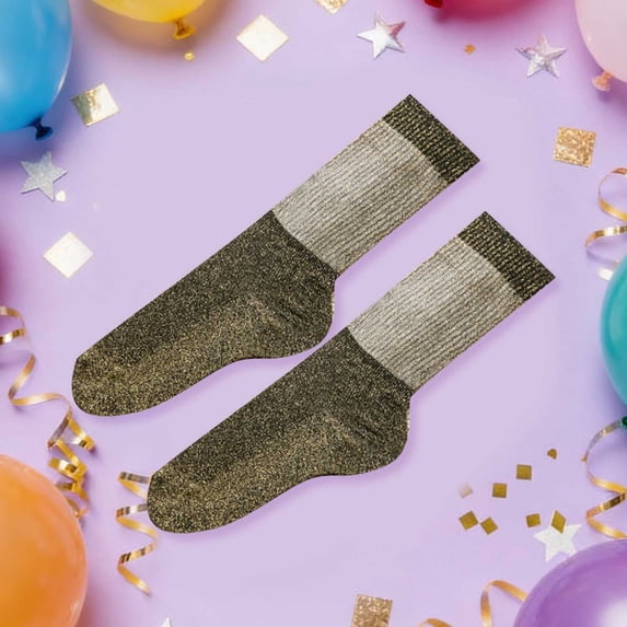 Babaley Women's Socks Glitter Sparkly Crew Socks Breathable Comfort Daily Trendy Slouch Socks Footwear