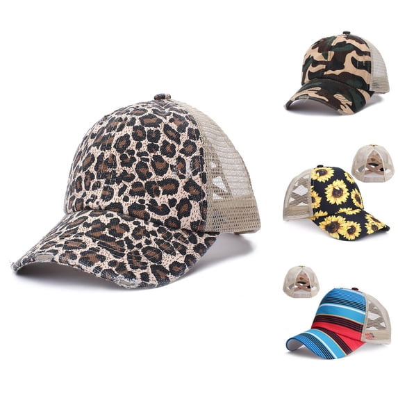 Babaley Womens Baseball Cap Mesh Ponytail Hat High Messy Bun Ponycap Hats Sun Protection Cap