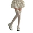 thumbnail image 1 of Babaley Womens Sheer Lace Socks Thigh High Stockings Sweet Soft Stretch Over Knee Long Socks Casual Daily Hosiery, 1 of 5