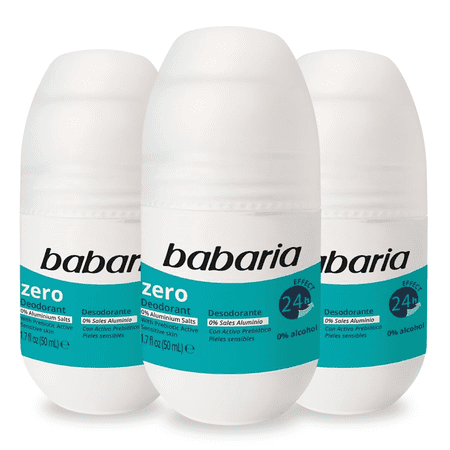 Babaria Invisible with Vit B3 Roll-On Deodorant 50ml – 24h, No Alcohol (3-Pack)