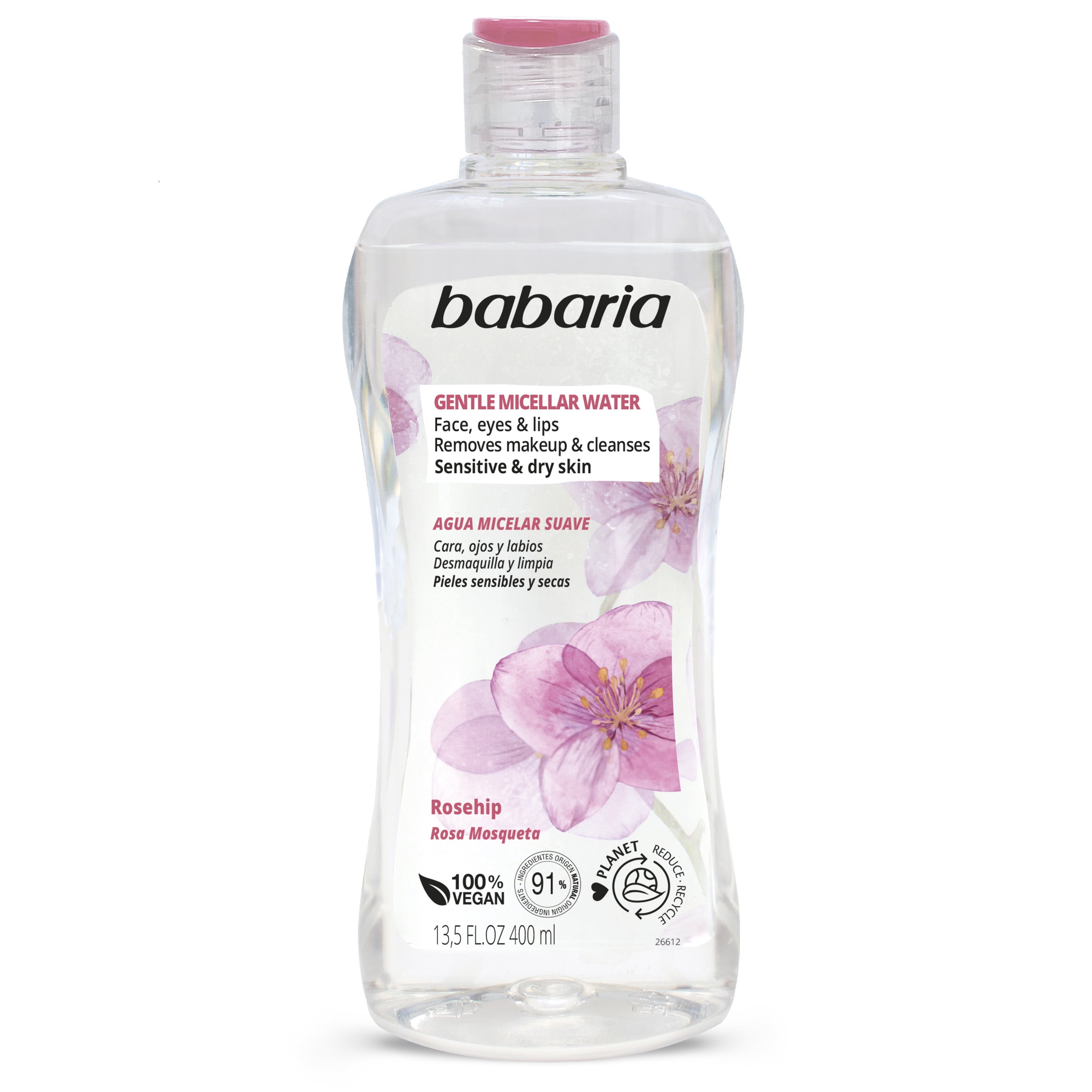 Babaria Micellar Cleansing Water with Hydrating Effect 13.5 fl oz Cleanse and Soften in One Step