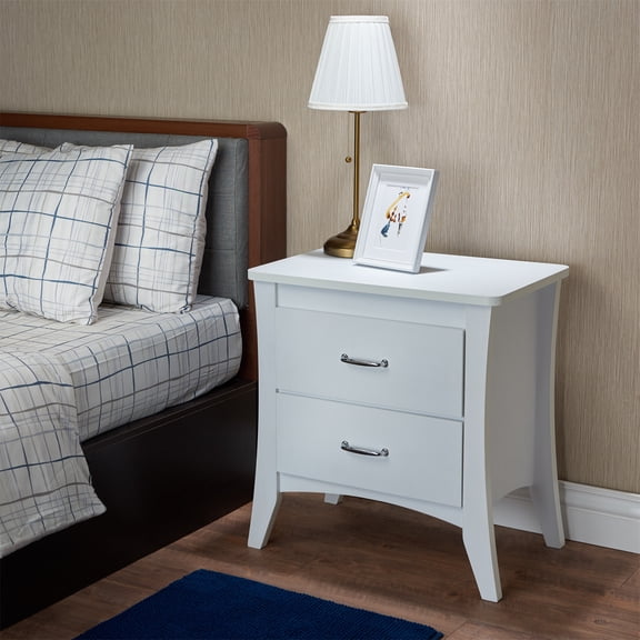 Babb White Finish Accent Table Modern Side Table for Living Room Bedroom Home Decor