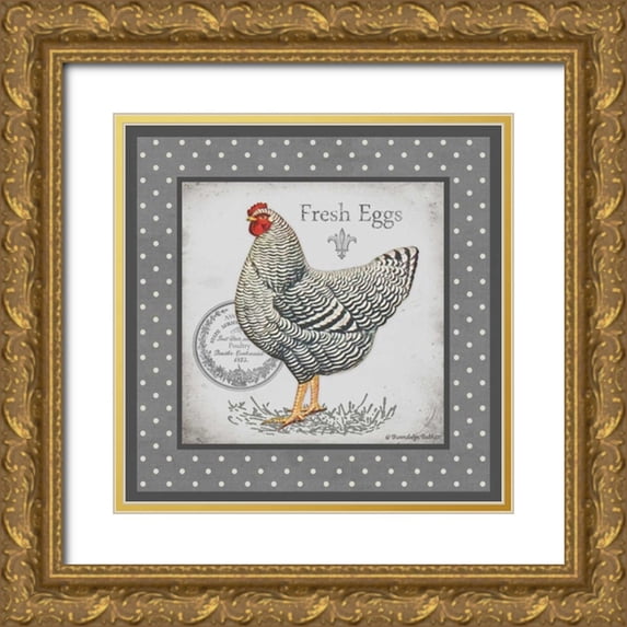 Babbit, Gwendolyn 12x12 Gold Ornate Wood Framed with Double Matting Museum Art Print Titled - Farm Fresh Eggs II