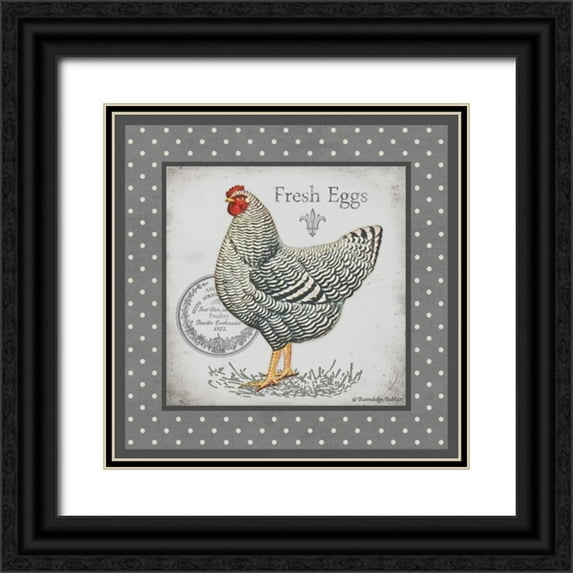 Babbit, Gwendolyn 20x20 Black Ornate Wood Framed with Double Matting Museum Art Print Titled - Farm Fresh Eggs II