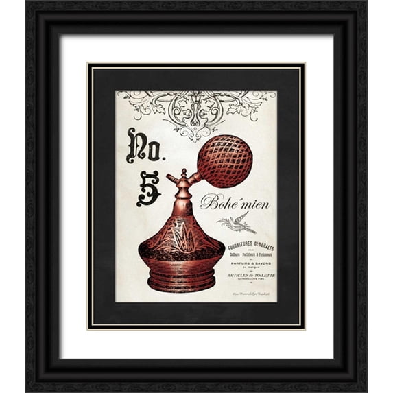 Babbit, Gwendolyn 20x24 Black Ornate Wood Framed with Double Matting Museum Art Print Titled - French Perfume 5