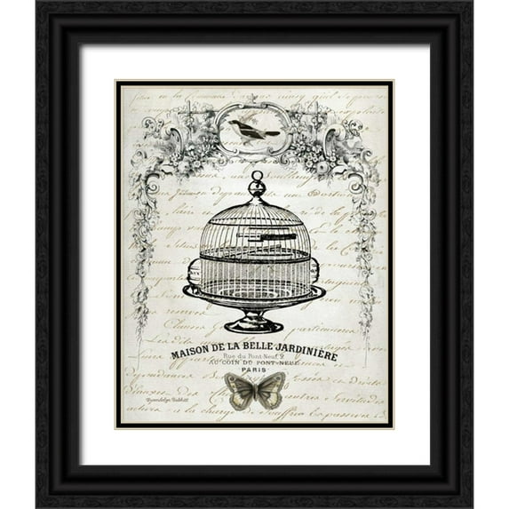 Babbit, Gwendolyn 26x32 Black Ornate Wood Framed with Double Matting Museum Art Print Titled - French Birdcage I
